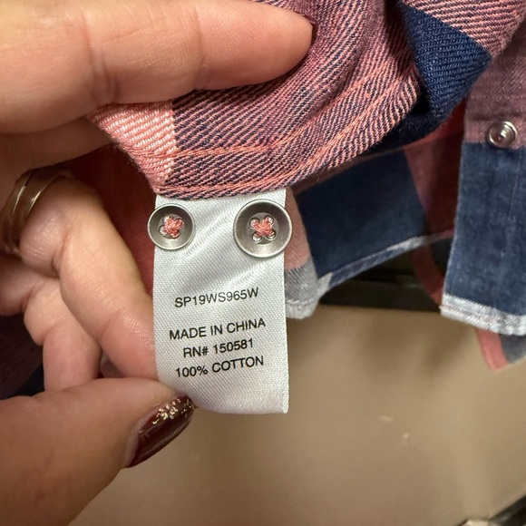 Flag & Anthem Women’s Plaid Button Down Shirt XXL – Red White Blue 100% Cotton - Picture 3 of 4